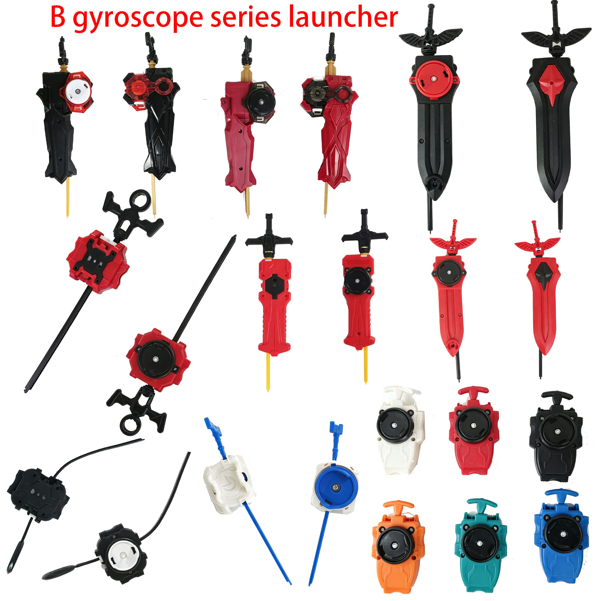 Spin Top Gyro Toy - ミックスBランチャー ソードストリング リップコード スピンジャイロランチャー こまアクセサリー 多彩なスタイル