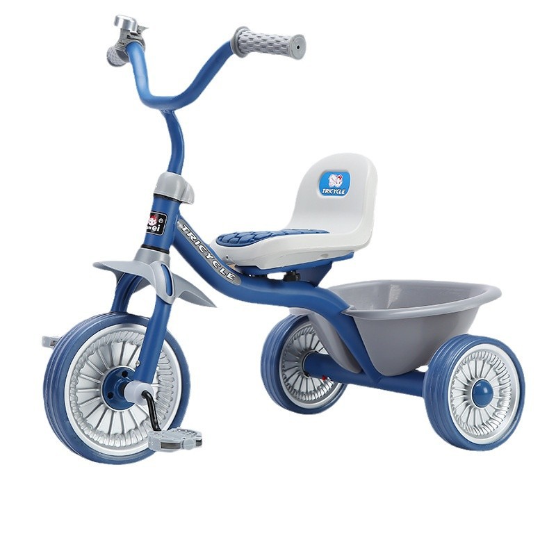 Kids Toys Electric Car - シンプルキッズ三輪車 1～6歳 男の子＆女の子用 ペダルカー バスケット付き 転倒防止安全フットレスト
