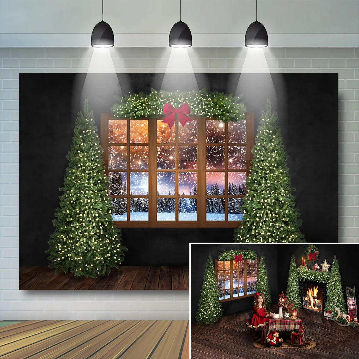 Banner Kids Toys - クリスマス極夜背景子供大人写真撮影バナーウィンドウリース装飾おもちゃ小道具子供赤ちゃんフォトスタジオ背景