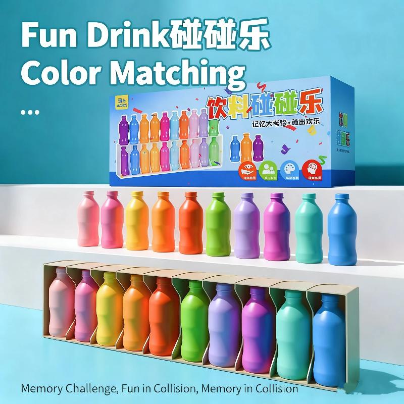 Kids Toys Drawing - 1 セット記憶トレーニングゲームパズルカラフルな分類おもちゃ子供のためのボトルゲームを推測する親子インタラクションおもちゃ