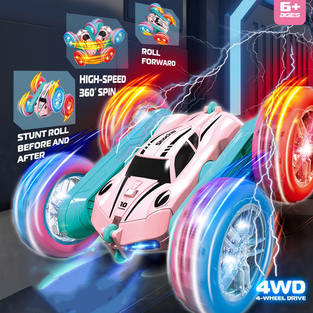 Kids Toys Electric Car - 2.4G RCスタントカー 電動リモコン変形360 ° スピンカー キッズ