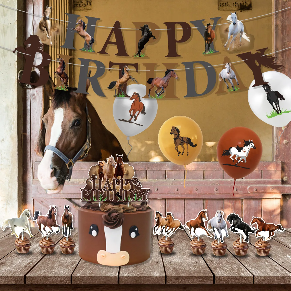 競馬誕生日パーティーの装飾巨大な馬ホイルバルーン大きな馬の頭 - Banner Kids Toys のレビューと価格