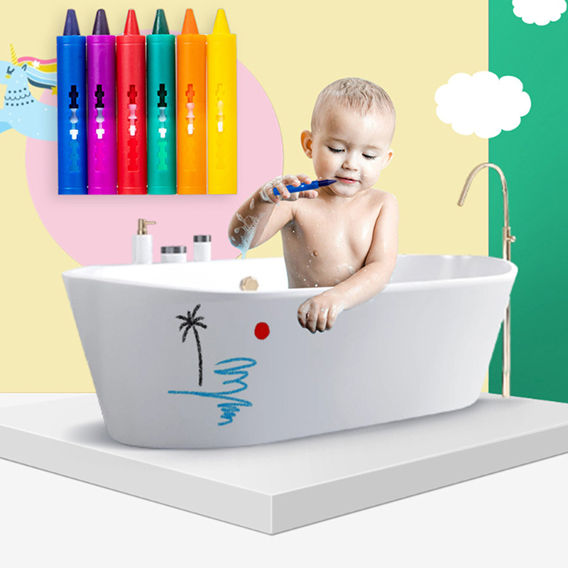 6 色洗えるバスクレヨンセット浴槽で描くカラフルな子供のため - Kids Toys Drawing Easy のレビューと価格