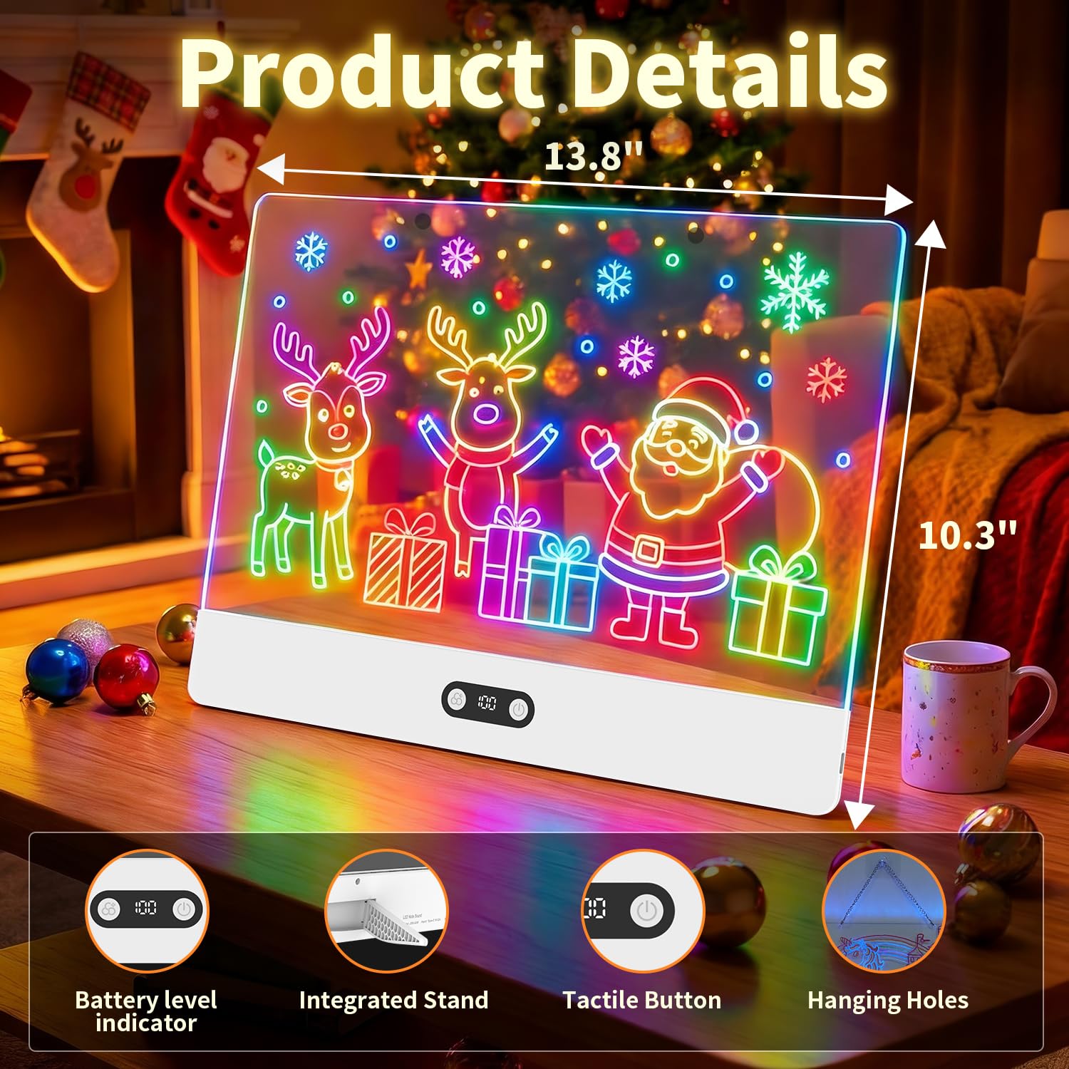 子供用充電式LEDお絵かきボード、16インチライトアップアク - Kids Toys Drawing のレビューと価格