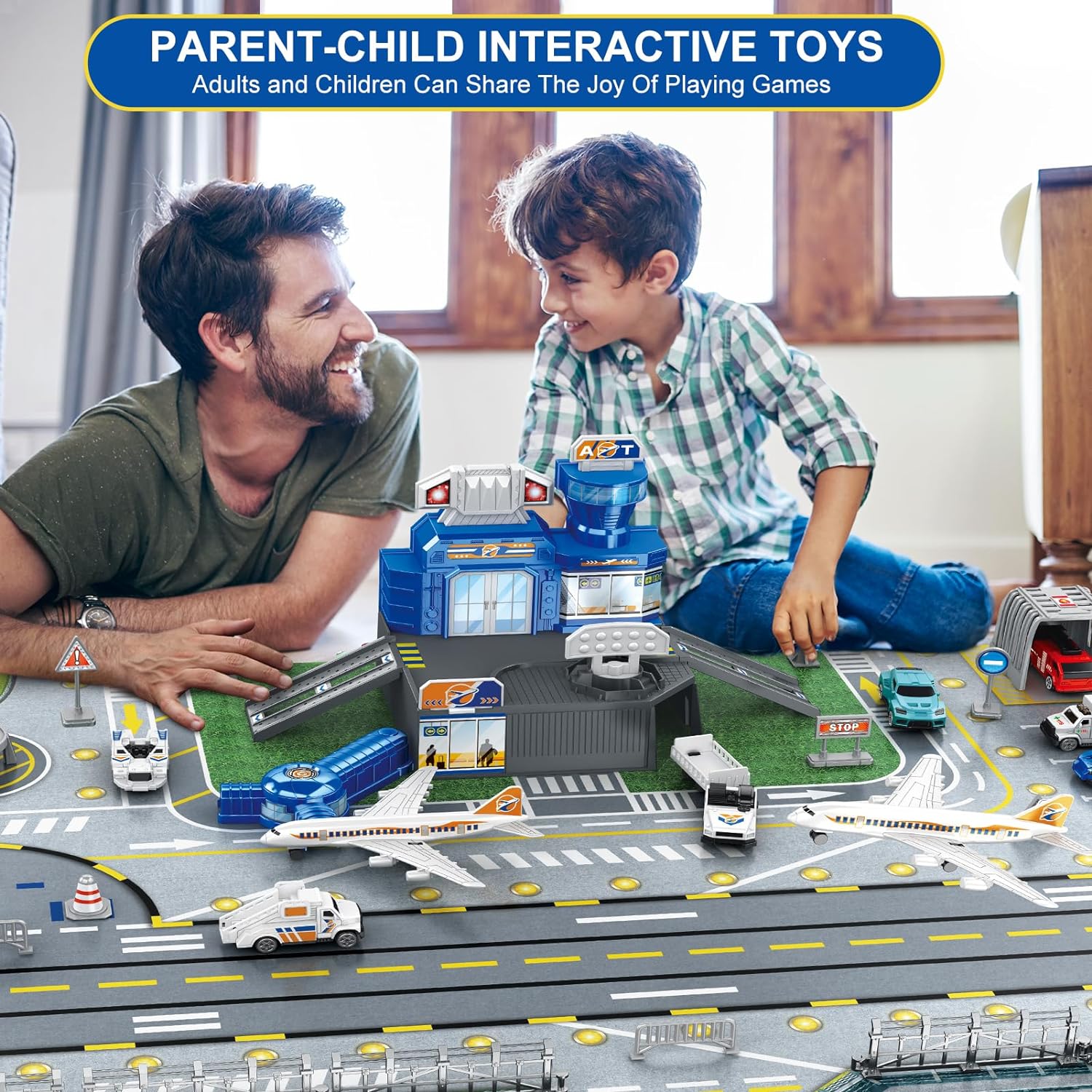 子供用空港シーンおもちゃセット、車、ヘリコプター、飛行機、タ - Kids Toys Kit のレビューと価格