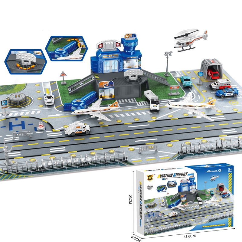 子供用空港シーンおもちゃセット、車、ヘリコプター、飛行機、タ - Kids Toys Kit のレビューと価格