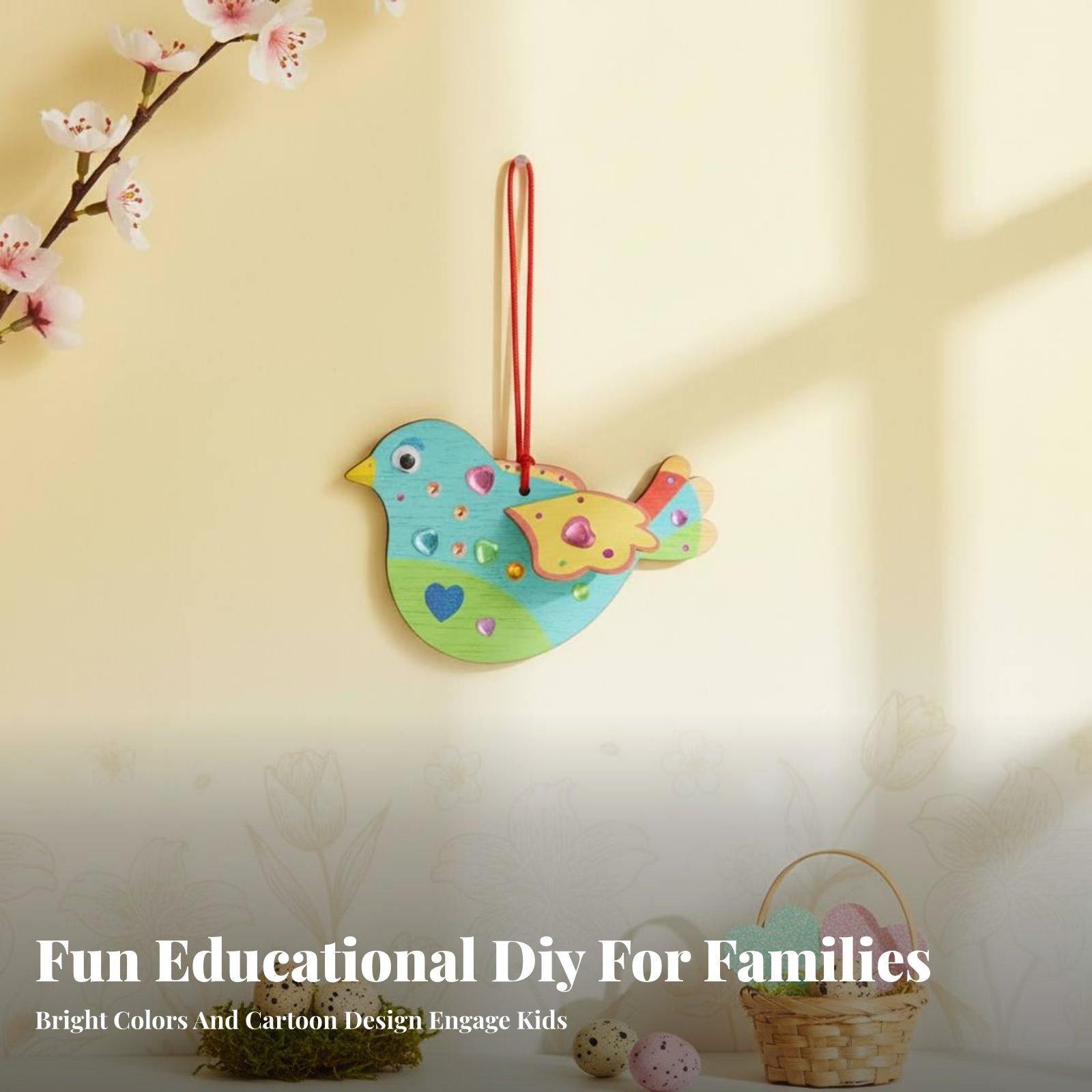 8ピース 3D木製鳥クラフトキット 教育玩具 木製鳥の吊り下 - Kids Toys Kit のレビューと価格