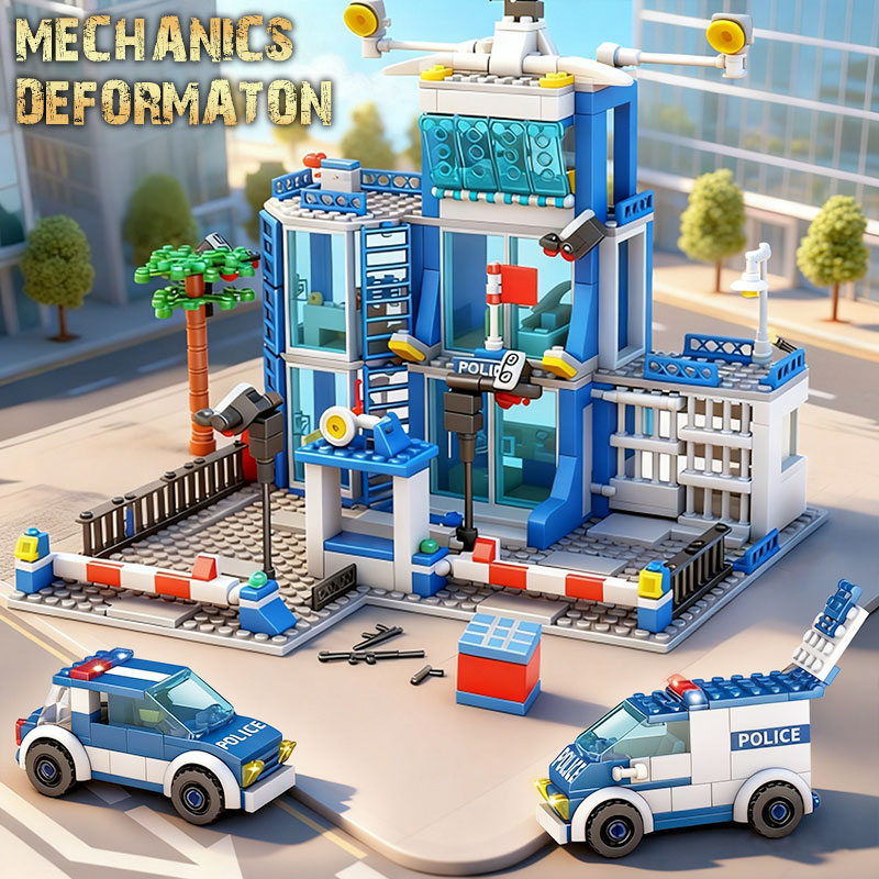 市警察署ビルディングブロックセット SWAT 車 ヘリコプタ - Kids Toys Helicopter のレビューと価格