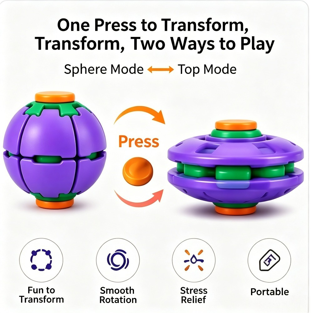変形フィジェットスピナーボールプレスで回転、ストレス解消おも - Kids' Toy のレビューと価格