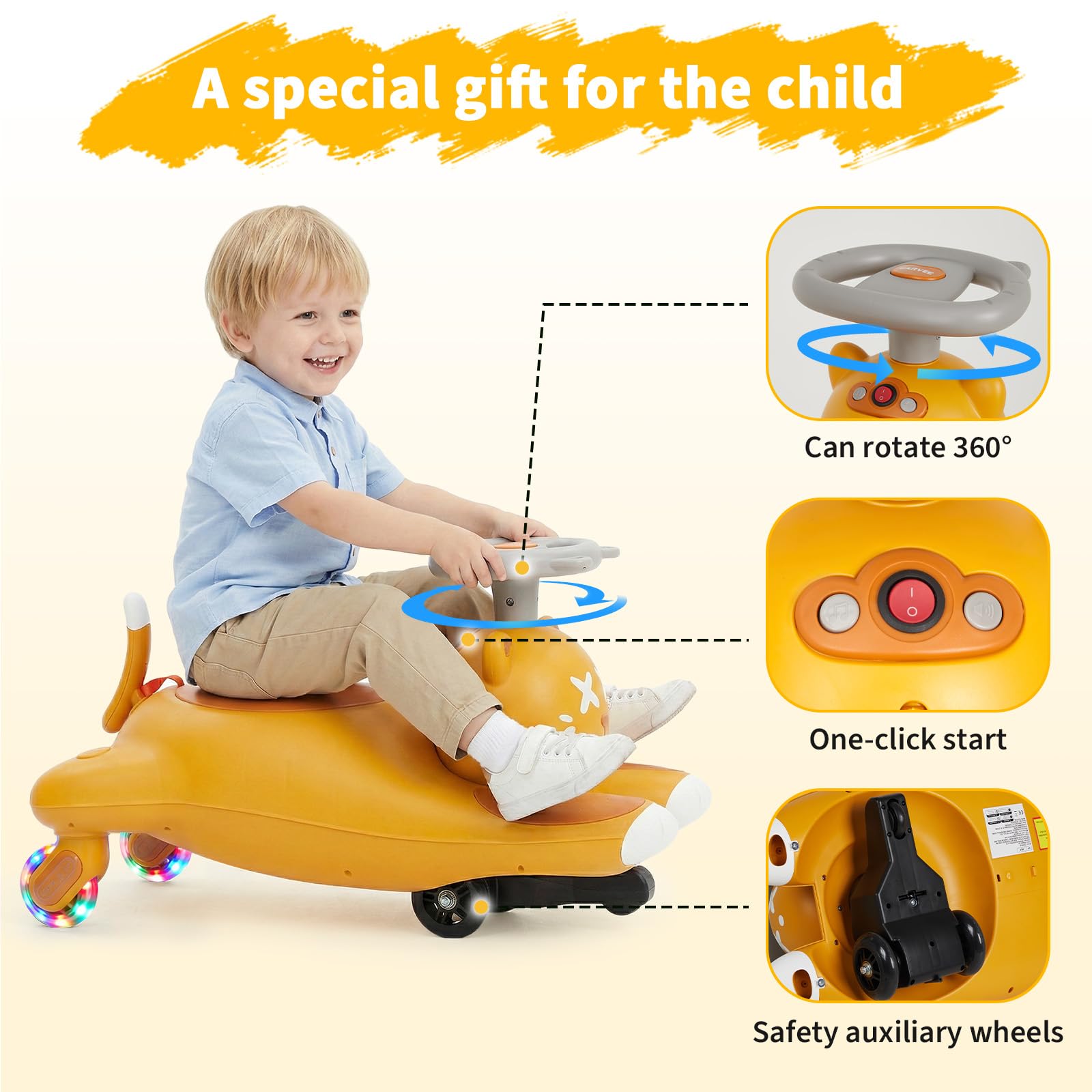 子供用電動ウィグルライドオンカー（ペダル付き）、6V/12V - Kids Toys Electric Car のレビューと価格