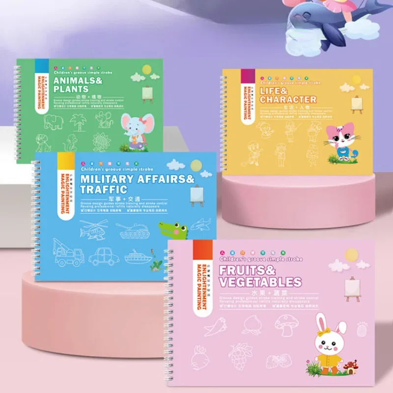 子供の簡単な描画の照明、トレーシングブックセット、4テーマ、 - Kids Toys Drawing Easy のレビューと価格