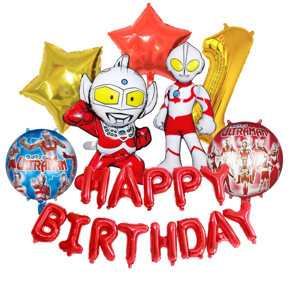 ウルトラマンをテーマにした誕生日パーティーの装飾漫画レッド  - Banner Kids Toys のレビューと価格