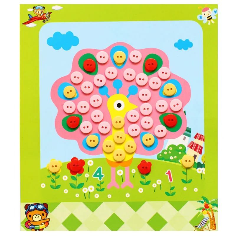 5 ピース/セット子供 DIY ボタンステッカーおもちゃ手作 - Kids Toys Drawing のレビューと価格