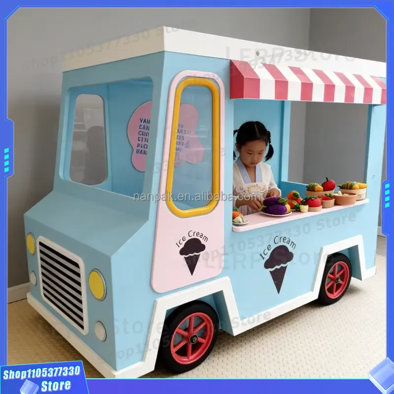 木製アイスクリームカートおもちゃ 車輪付き 子供用 屋内遊具 - Kids Toys Mall のレビューと価格