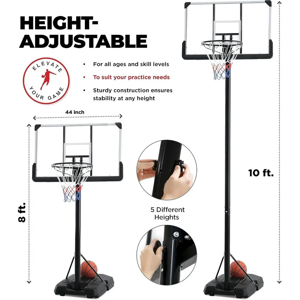 調節可能な44インチ耐衝撃バスケットボールフープシステム（子 - Basketball Hoop Kids Indoor のレビューと価格