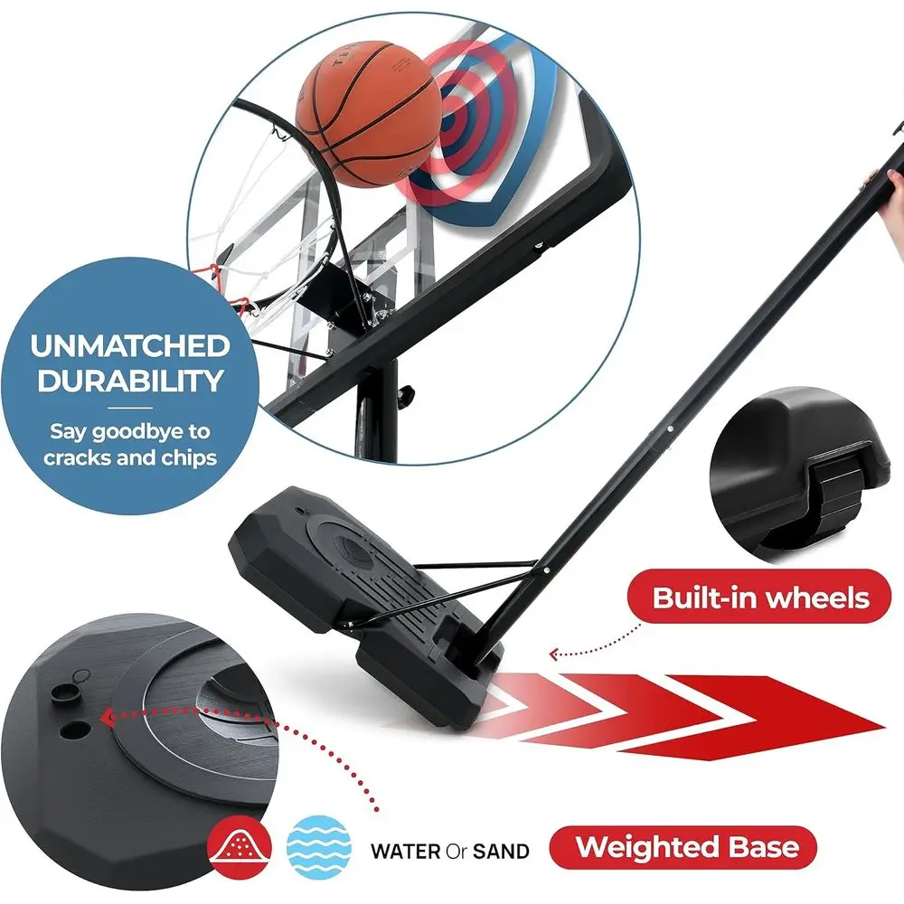 調節可能な44インチ耐衝撃バスケットボールフープシステム（子 - Basketball Hoop Kids Indoor のレビューと価格